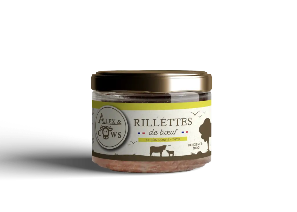 Rillettes de boeuf au citron confit et thym d'Alex and Cows